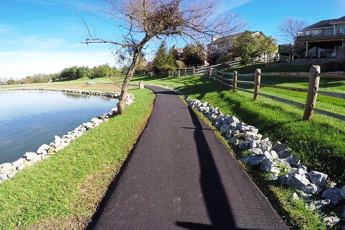 walking and bike path asphalt paving